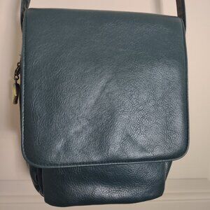 Leather Messenger Crossbody Shoulder Handbag Satchel Dark Green
